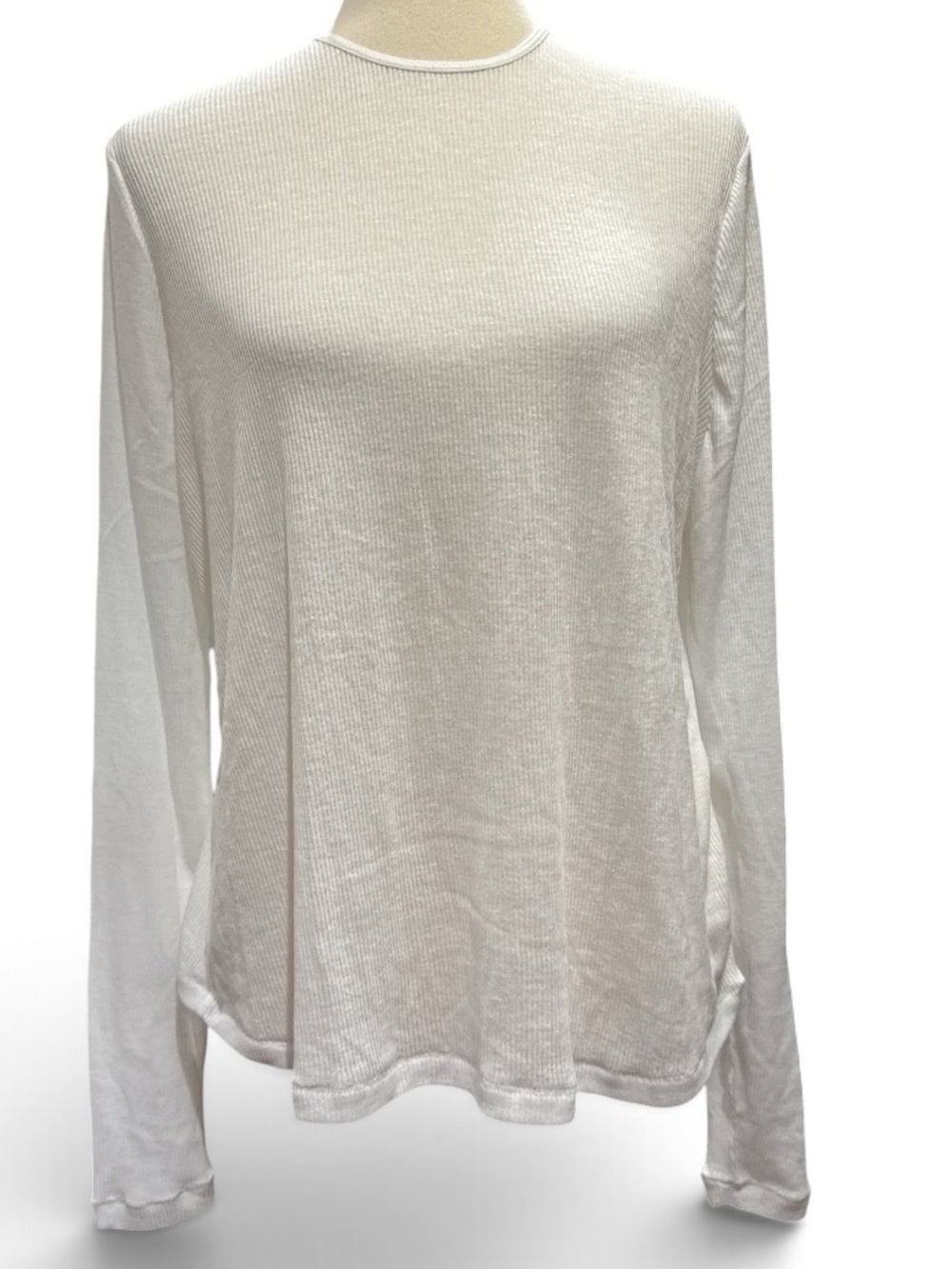 SKIMS Threadbare Cotton Long Sleeve T-Shirt Snow #780